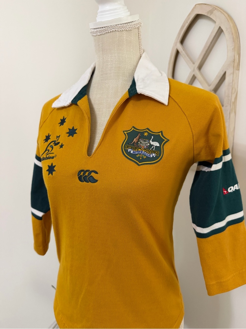 Vintage Australia Rugby Wallabies Quarter Sleeve Shirt Youth Size 8 - Picture 3 of 15